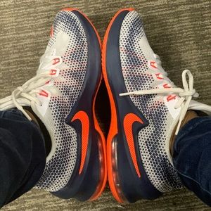 Orange, blue and white Nike